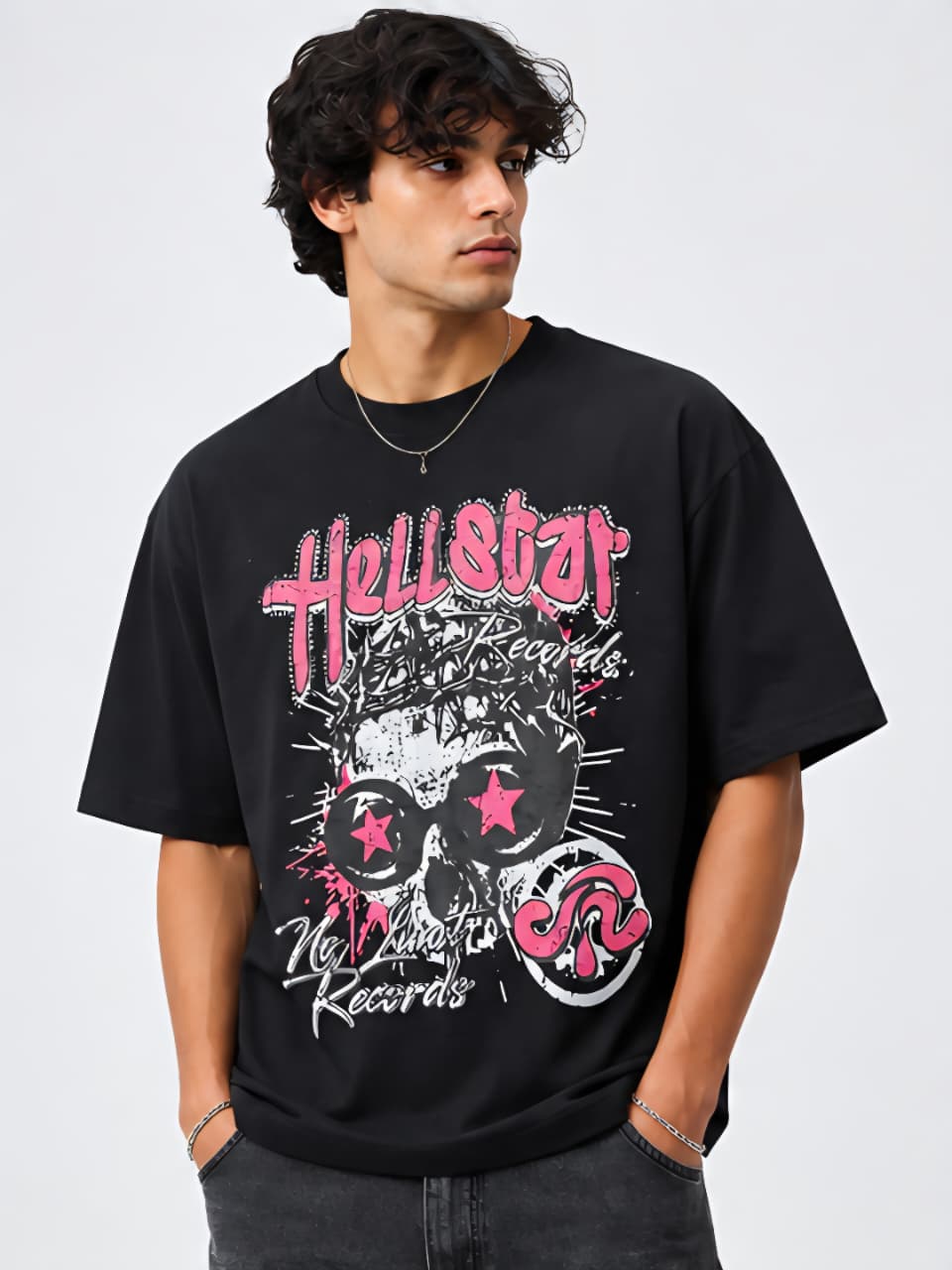 Look 03 — Hellstar Records oversized tee, front